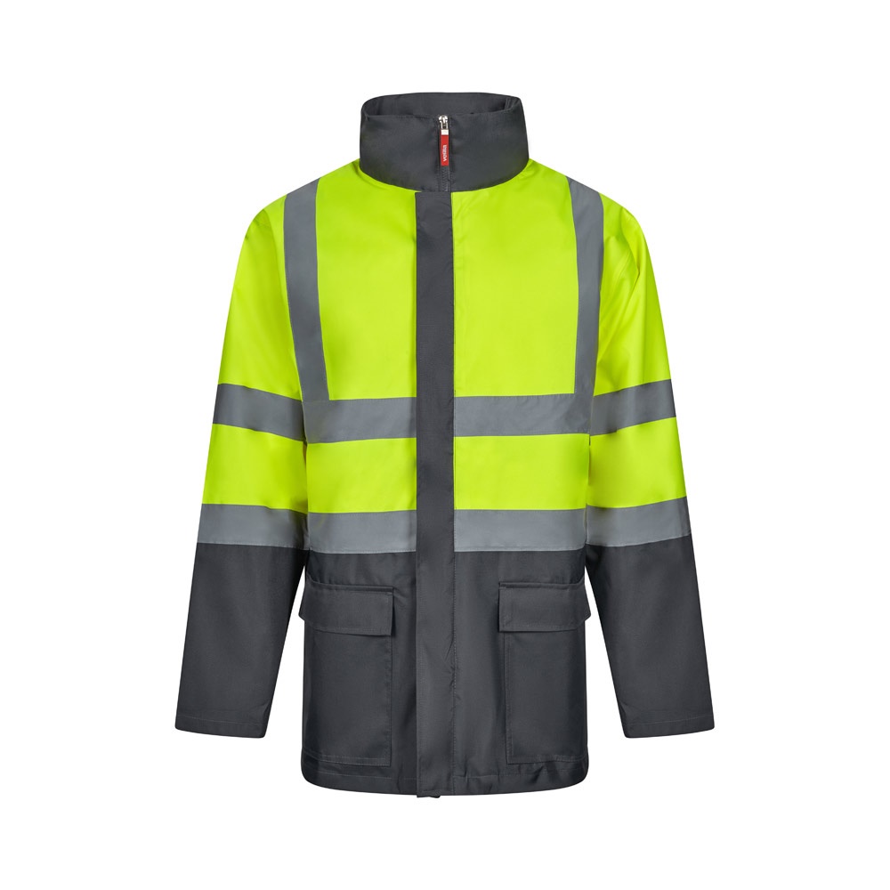 VL JUNO. Tweekleurige 4-in-1 parka (180g/m²) van polyester (100%) met PU-coating - Grijs, Geel