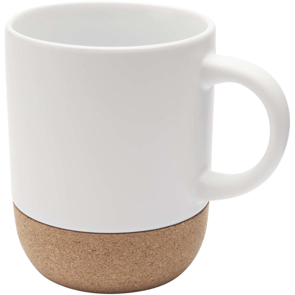 Billie 300 ml mok voor sublimatie van keramiek met kurkdetails - voor bedrijven en relatiegeschenken
