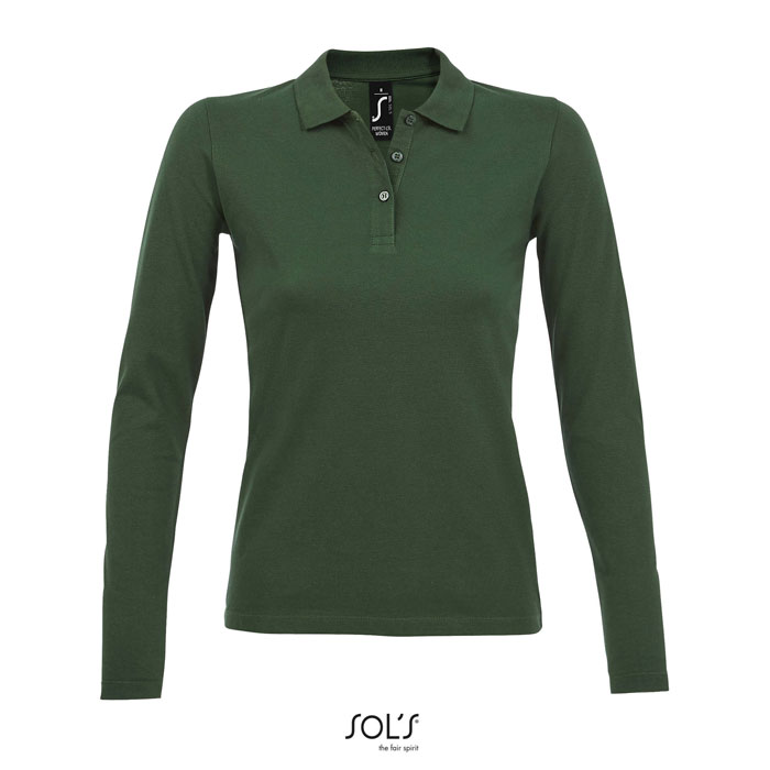 PERFECT LSL WOMEN - PERFECT LSL DAMES POLO 180 - voor bedrijven en relatiegeschenken - Flesgroen