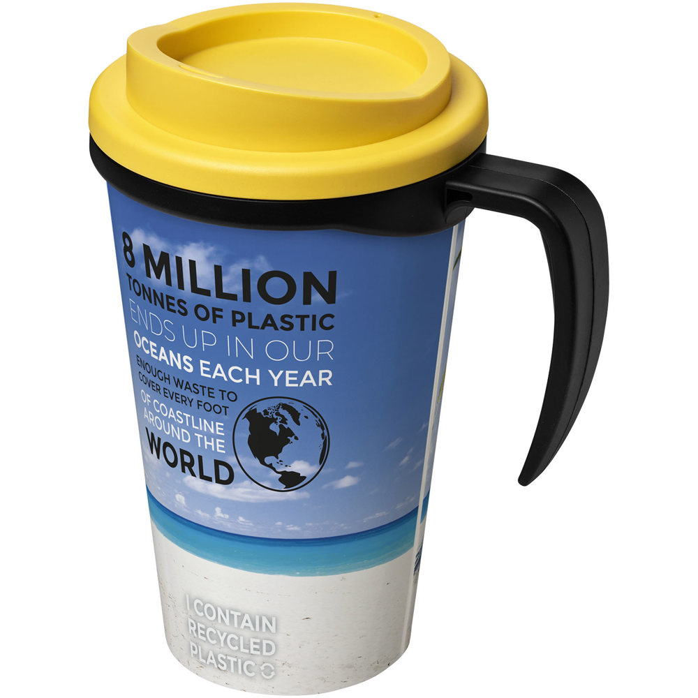 Brite Americano® grande 350 ml geïsoleerde beker - voor bedrijven en relatiegeschenken - Zwart, Geel