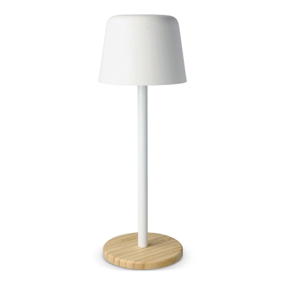Solis Dimbare Tafellamp met Bamboe basis - met logo of onbedrukt bestellen - Wit