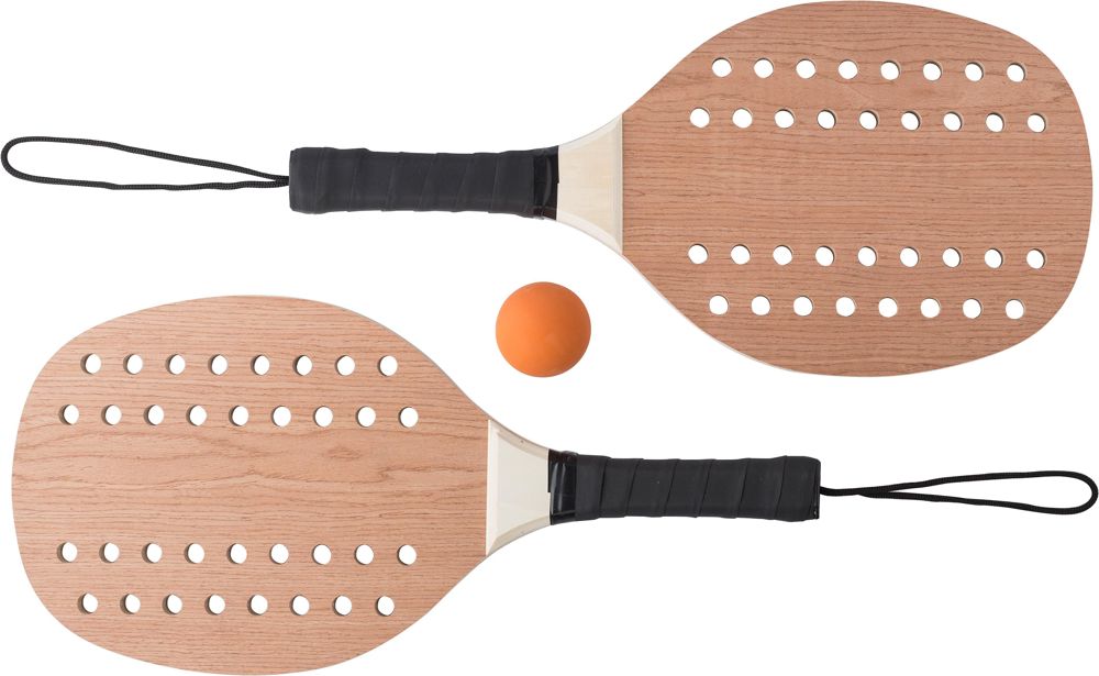 Tennis set van palissanderhout Sergio - kopen of bedrukken - Bruin