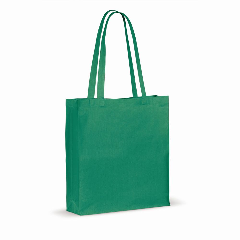 Draagtas gerecycled katoen met bodem 140g/m² 38x10x42cm - met logo of onbedrukt bestellen - Donker Groen