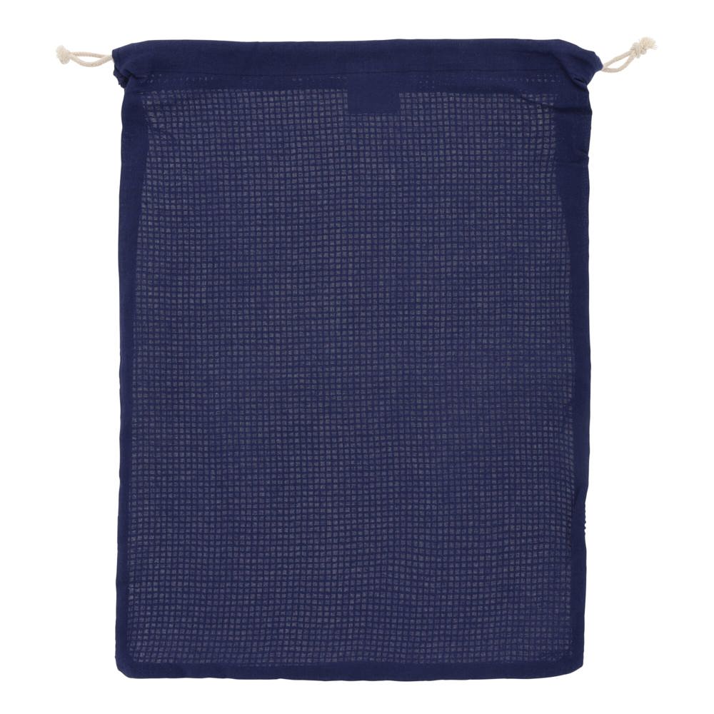 Herbruikbaar groente & fruit zakje OEKO-TEX® katoen 30x40cm - bedrukt of onbedrukt verkrijgbaar - Donkerblauw