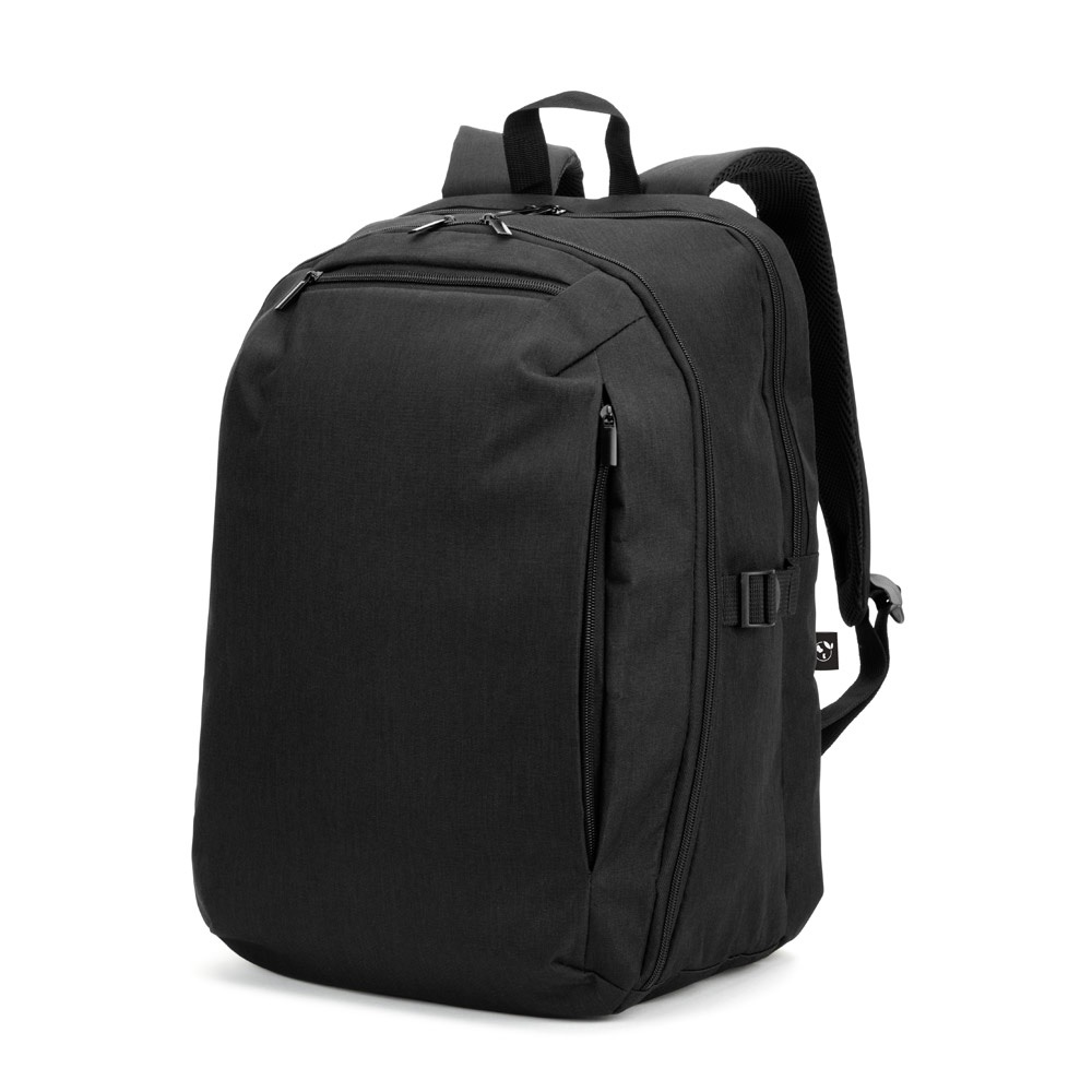 UDINE. Reisrugzak met openen compartiment van hoogwaardig 300D gerecycled polyester, 16 inch