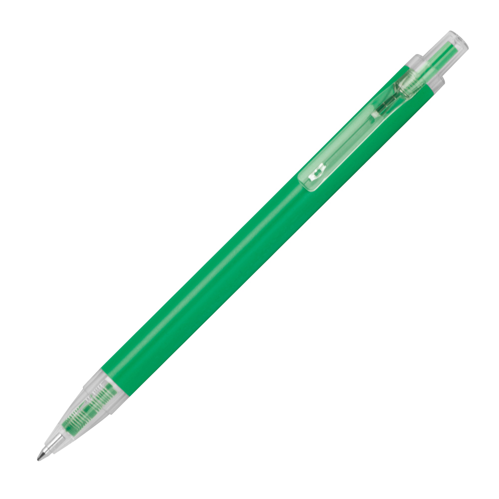 Balpen met transparante clip - Groen