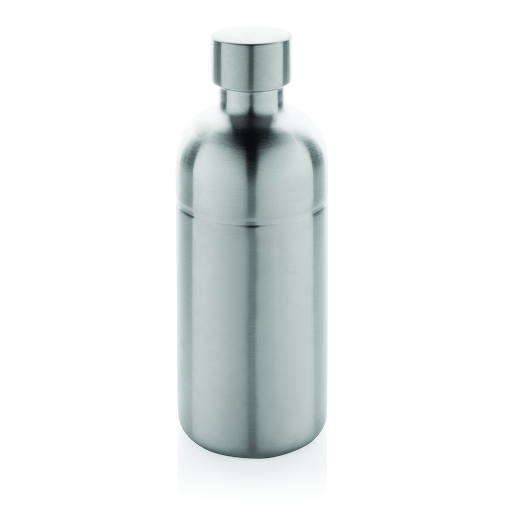 Soda RCS gecertificeerde gerecycled rvs drinkfles - met logo of onbedrukt bestellen - zilver (± PMS 428)