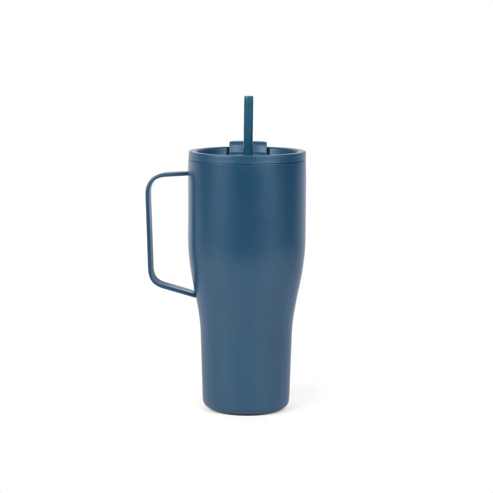 VINGA Eos voyager RCS recycled RVS 800 ML - voor bedrijven en relatiegeschenken - donkerblauw, donkerblauw (± PMS 309/ ± PMS 309)