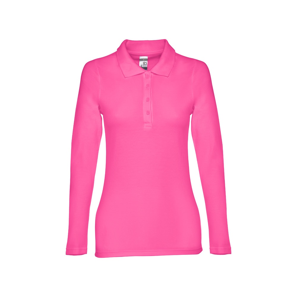 THC BERN WOMEN. Polo hemd met lange mouwen voor vrouwen - kopen of bedrukken - roze