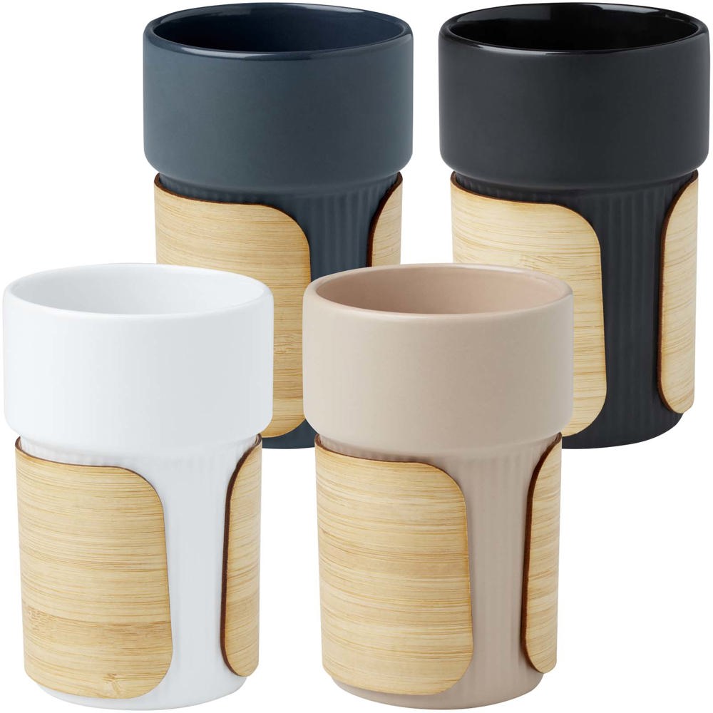 Fika 340 ml beker met bamboe hoes