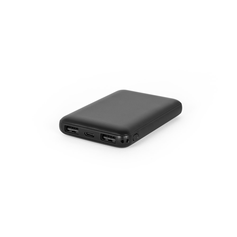LEAKEY 5. Powerbank 5'000 mAh in gerecycled ABS (100% rABS) - kopen of bedrukken - zwart