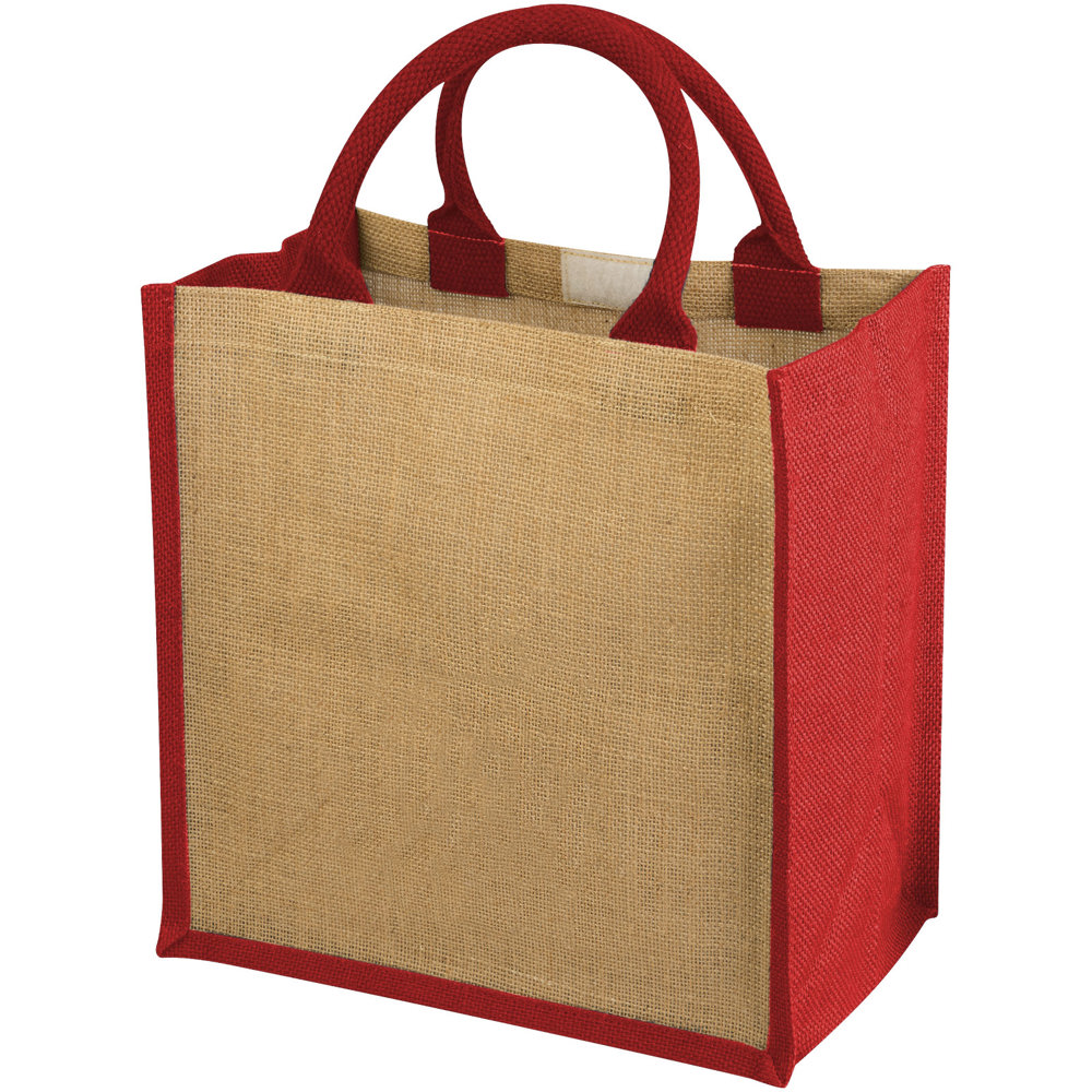 Chennai jute draagtas 16L - kopen of bedrukken - Natuur, Rood