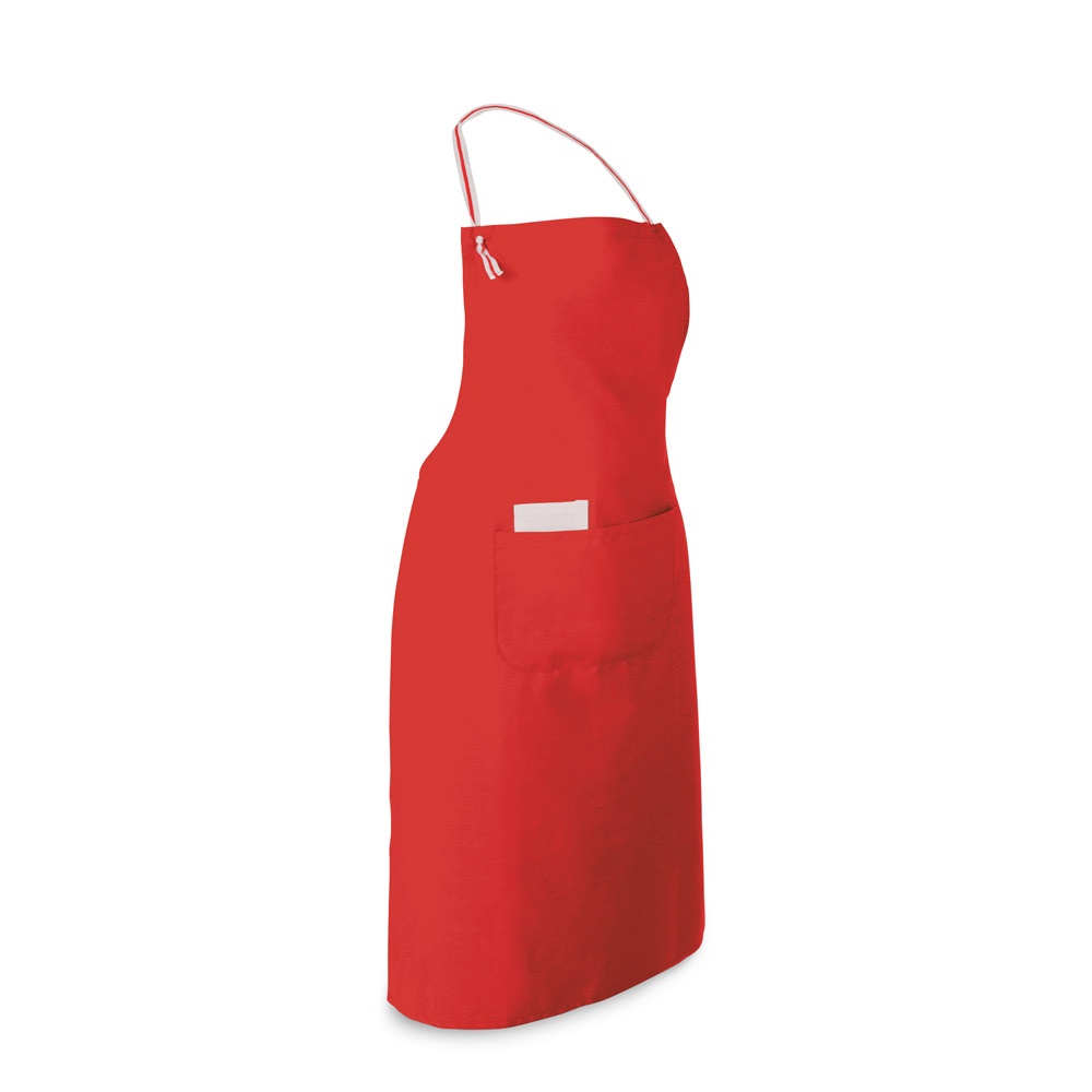 CHIVES. Schort van katoen en polyester (150 g/m²) - met logo of onbedrukt bestellen - Rood