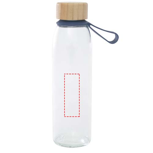 Porto 500 ml glazen waterfles met siliconen handgreep en bamboe deksel 