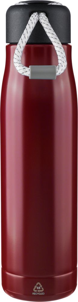 Gerecyclede roestvrijstalen dubbelwandige drinkfles (500 ml) Solene - met logo of onbedrukt bestellen - rood