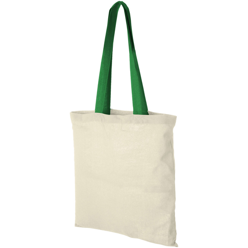 Nevada 100 g/m² katoenen draagtas 7L - voor bedrijven en relatiegeschenken - Natuur, Felgroen