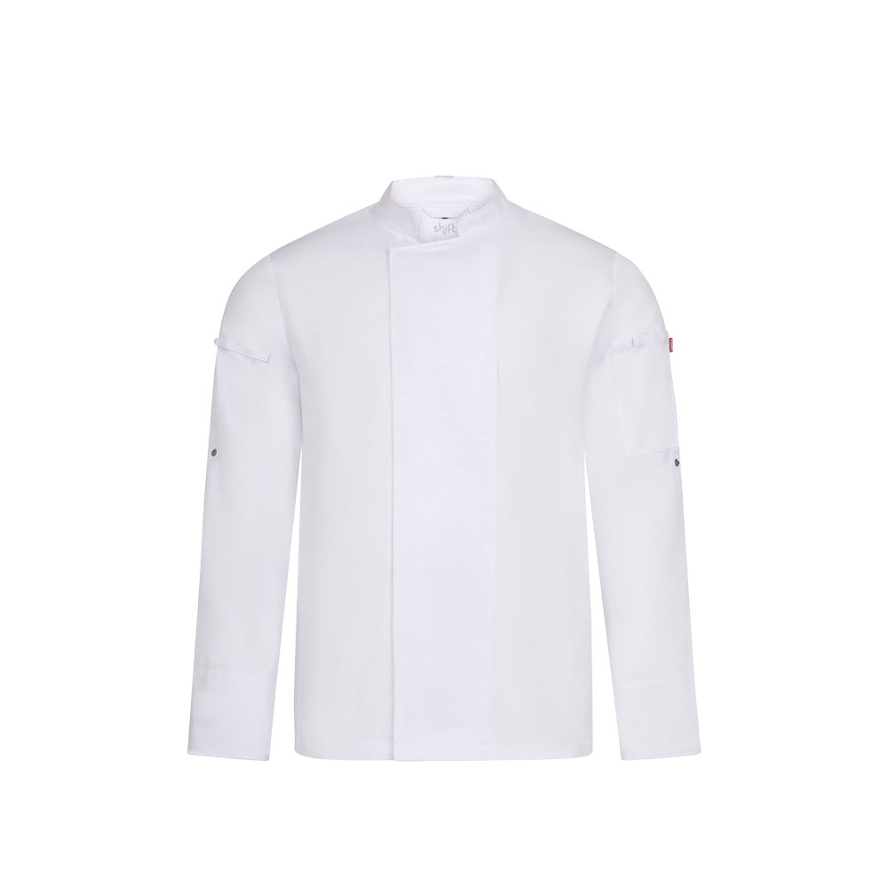 VL AGNI. Unisex keukenjas (190 g/m²) van katoen (35%) en gerecycled polyester (65%) - wit