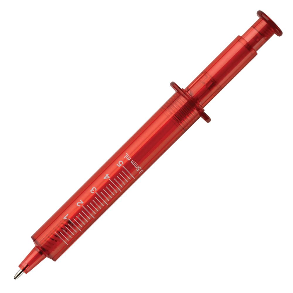 Injectiespuitpen transparant - bedrukt of onbedrukt verkrijgbaar - Transparant / Rood