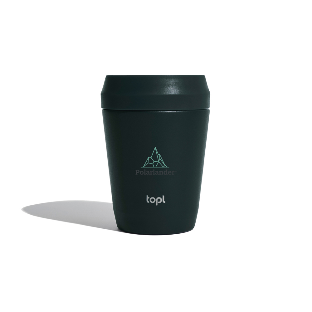 Topl Recycled Staal To Go beker gepatenteerd 360 Lid 235ml