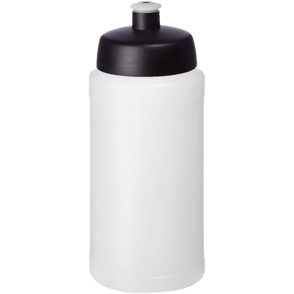 Baseline® Plus 500 ml drinkfles met sportdeksel - met logo of onbedrukt bestellen - Transparent, Zwart