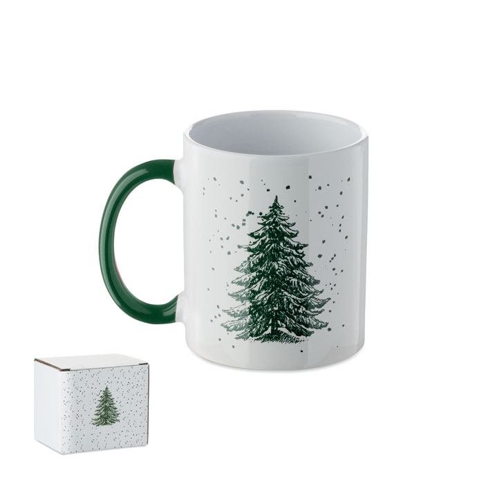 FESTIMUG - Keramische kerst mok 300ml - met logo of onbedrukt bestellen - Groen