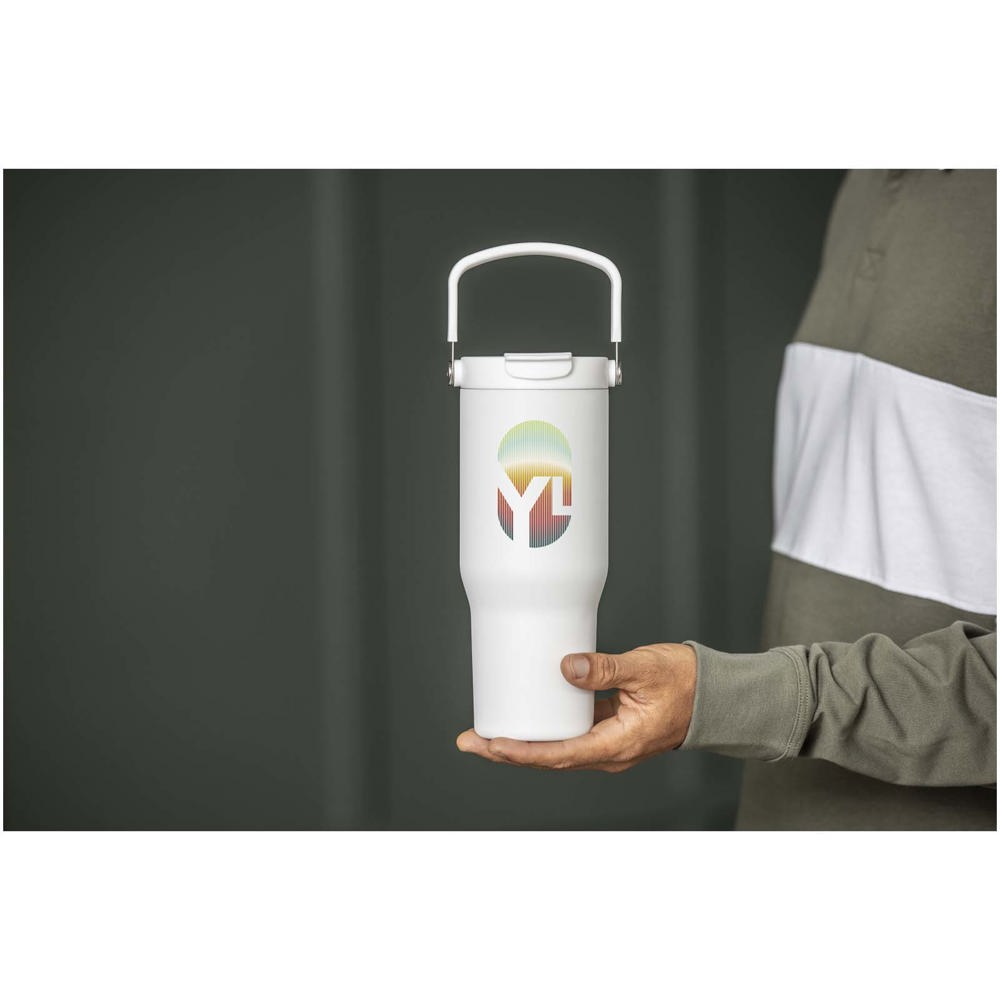 Bronx 900 ml RCS gecertificeerde, vacuüm geïsoleerde beker van gerecycled roestvrij staal en koper met deksel met dubbele fun