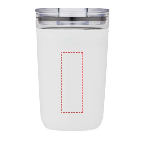 Bello 420 ml glazen beker met buitenwand van gerecycled plastic