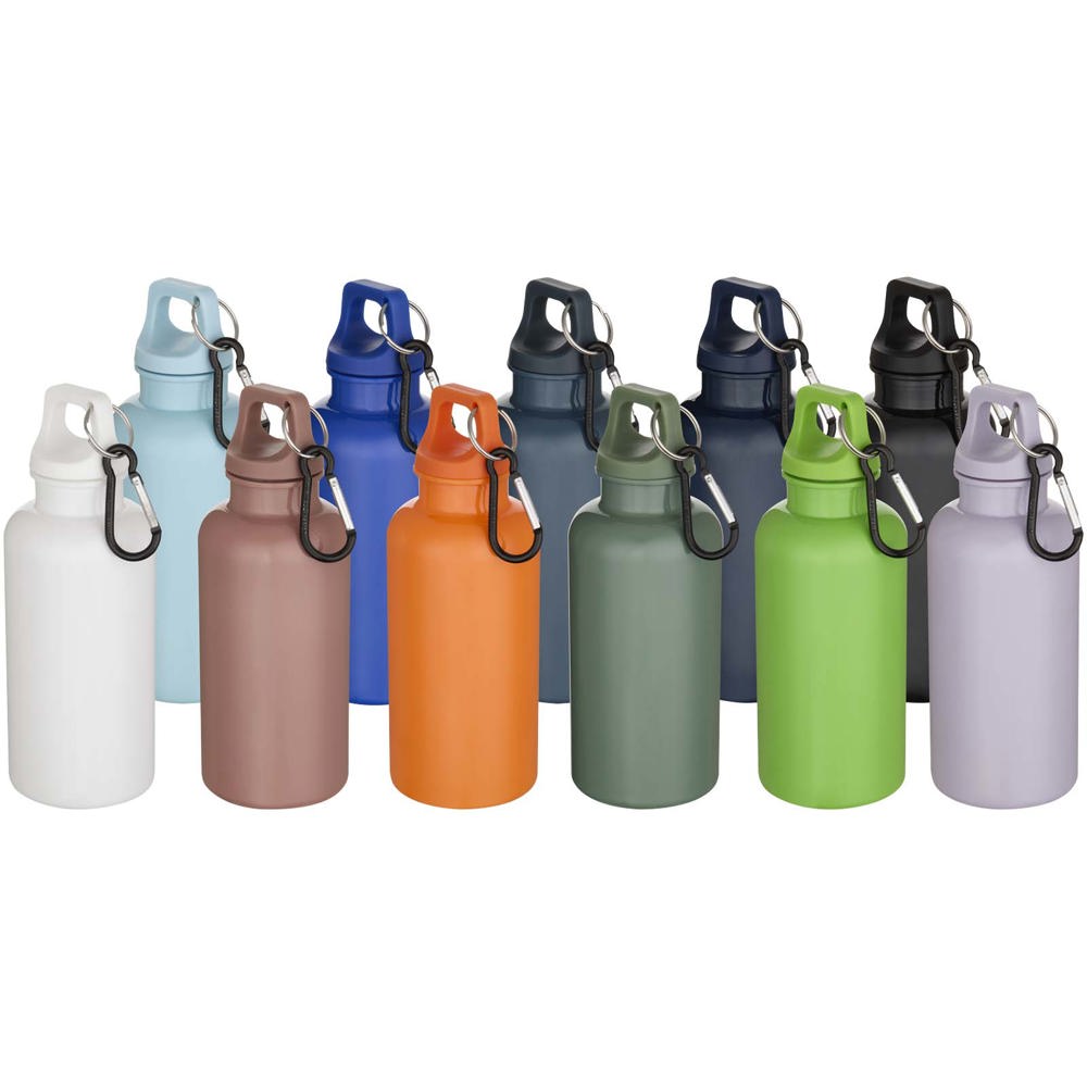 Oregon 400 ml effen waterfles van RCS gecertificeerd gerecycled plastic met karabijnhaak 