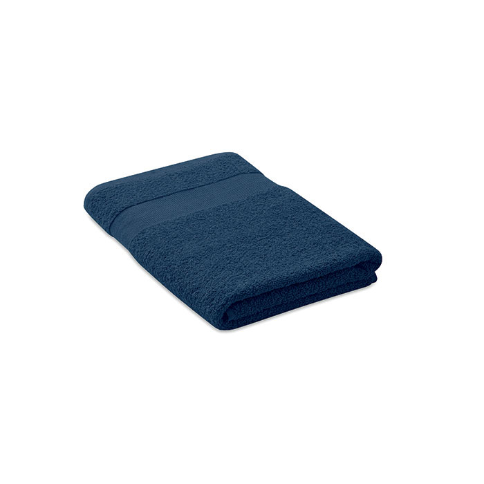 PERRY - Handdoek organisch 140x70 - voor bedrijven en relatiegeschenken - Blauw