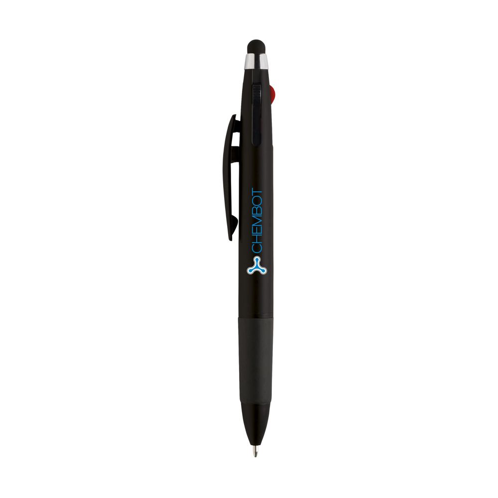 Triple Touch stylus pen - met logo of onbedrukt bestellen - Zwart