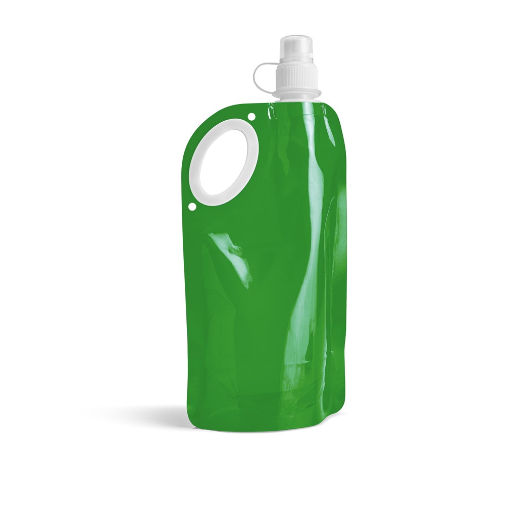 HIKE. Opvouwbare fles in PET, PA en PE 750 mL - met logo of onbedrukt bestellen - groen