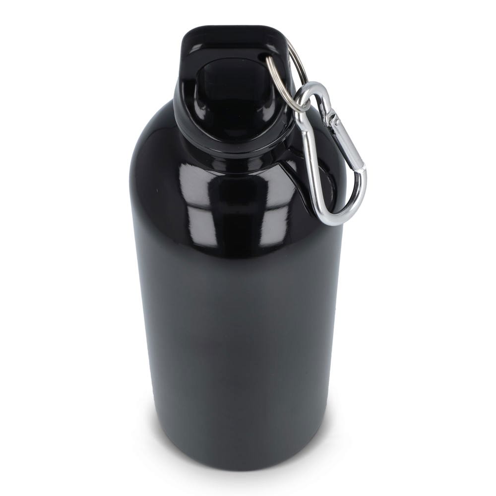 Gerecycled RVS Enkelwandige fles met Karabijnhaak 500ml