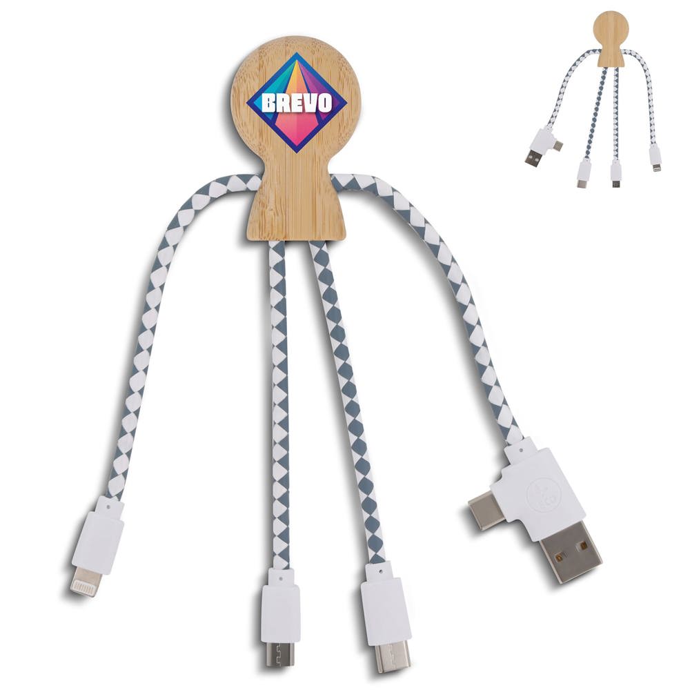 Xoopar Mr. Bio Bamboo Charging Cable - voor bedrijven en relatiegeschenken