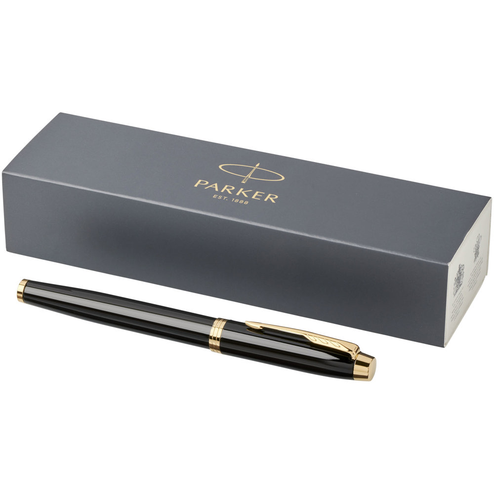 Parker IM rollerbalpen (zwarte inkt) - met logo of onbedrukt bestellen - Zwart, Goud
