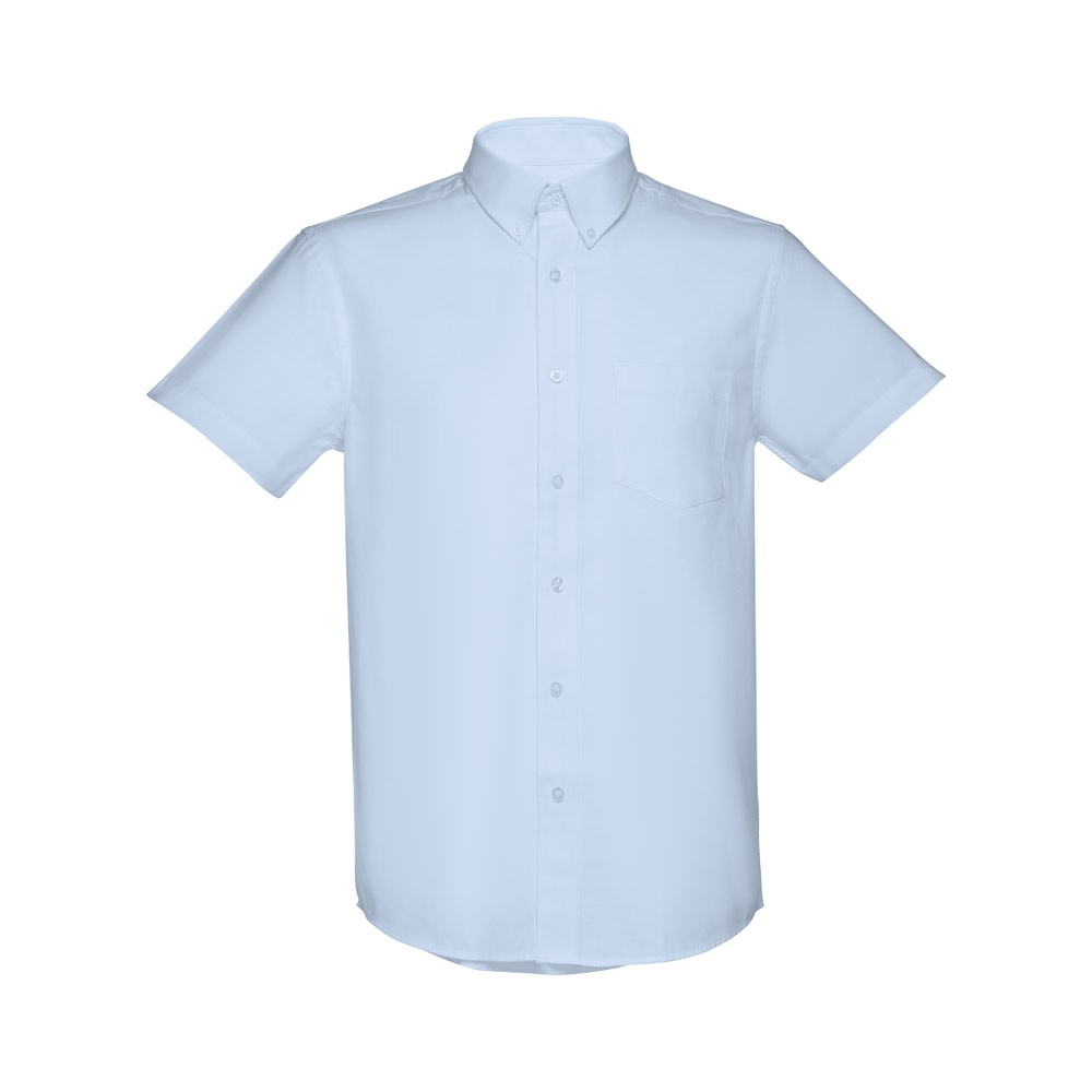 THC LONDON. Herenhemd met korte mouwen - kopen of bedrukken - Licht blauw