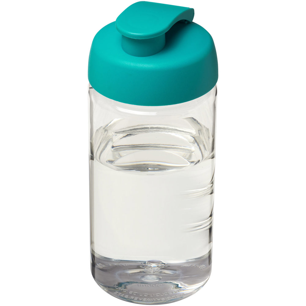 H2O Active® Bop 500 ml sportfles met flipcapdeksel - bedrukt of onbedrukt verkrijgbaar - Transparent, Aquablauw