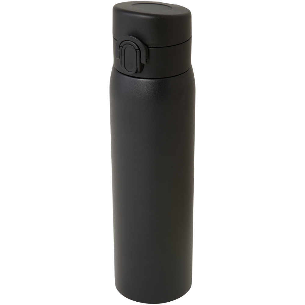 Sika 450 ml geïsoleerde fles van RCS-gecertificeerd gerecycled roestvrij staal - met logo of onbedrukt - Zwart