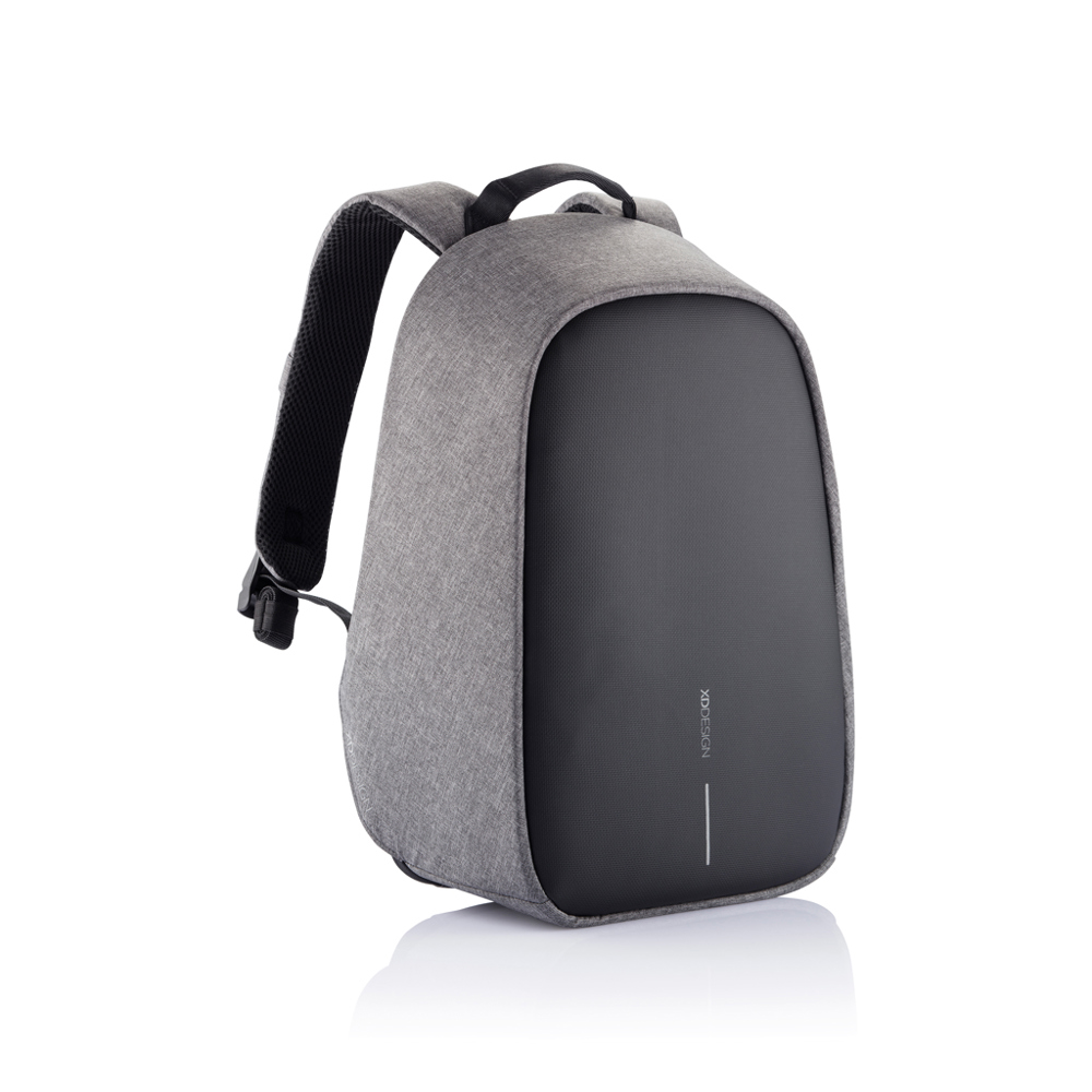 Bobby Hero Small, anti-diefstal rugzak - voor bedrijven en relatiegeschenken - grijs, zwart (± PMS 425/ ± PMS Black)