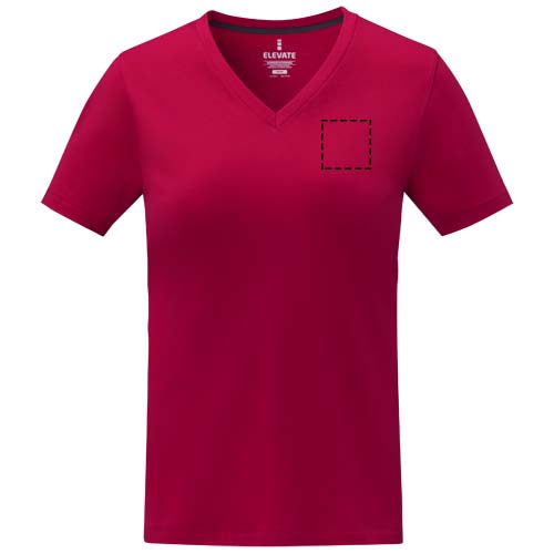 Somoto Dames T-shirt met V-hals en korte mouwen 