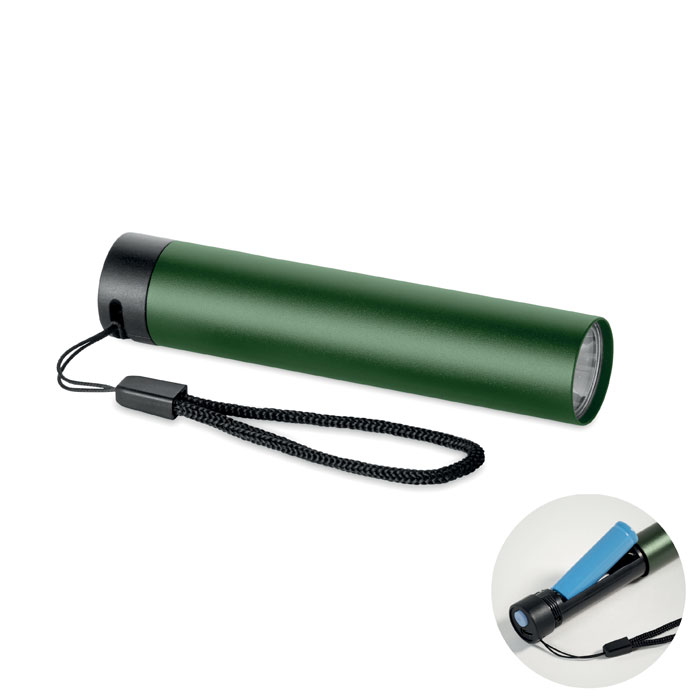 LUME - Gerecyclede aluminium zaklamp - bedrukt of onbedrukt verkrijgbaar - Donker Marinegroen