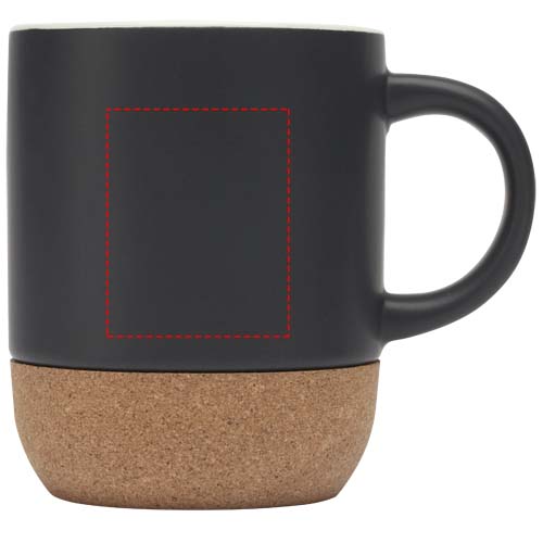 Billie 300 ml mok van keramiek met kurkdetails en matte afwerking