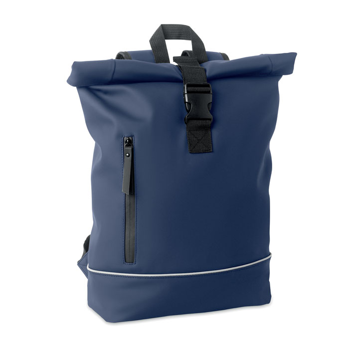 LAPTOSA - Laptop 15" rolltop PU rugzak - bedrukt of onbedrukt verkrijgbaar - blauw
