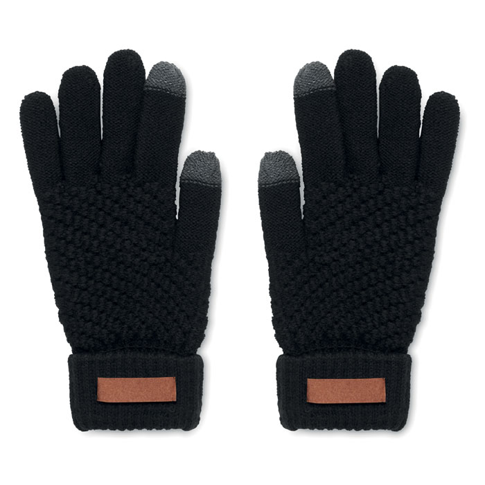 TAKAI - Rpet touchscreen handschoenen - bedrukt of onbedrukt verkrijgbaar - zwart