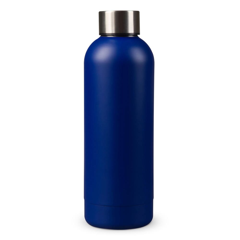 Dubbelwandige vacuüm fles met matte-look 500ml - bedrukt of onbedrukt verkrijgbaar - donkerblauw