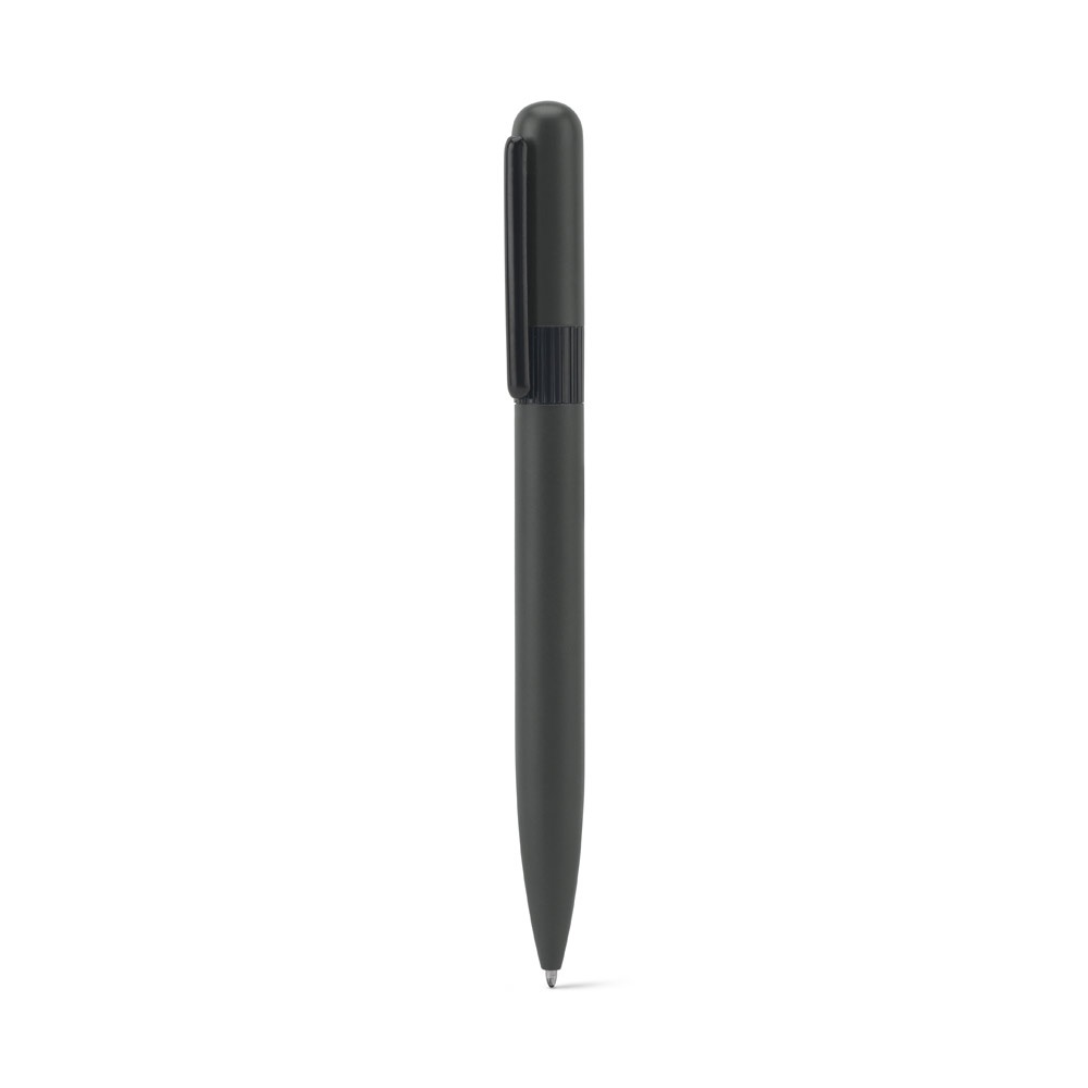 ELSIE ROUND. Metalen balpen (60% gerecycled) met afgerond ontwerp - met logo of onbedrukt bestellen - Gun metal