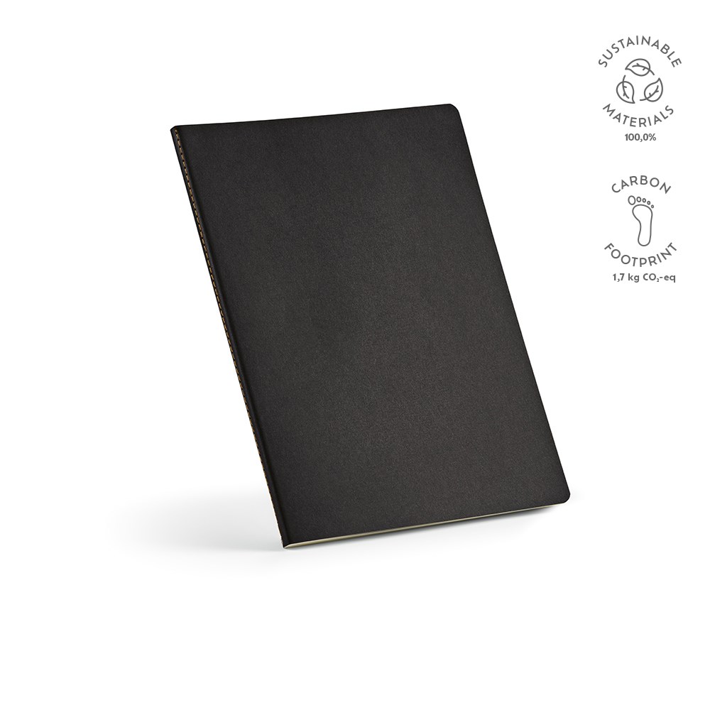 Bronte A4 notitieboek gerecycled papier 70 gsm - met logo of onbedrukt bestellen - Zwart