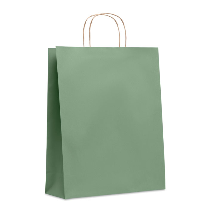 PAPER TONE L - Grote papieren geschenktas - bedrukt of onbedrukt verkrijgbaar - Groen