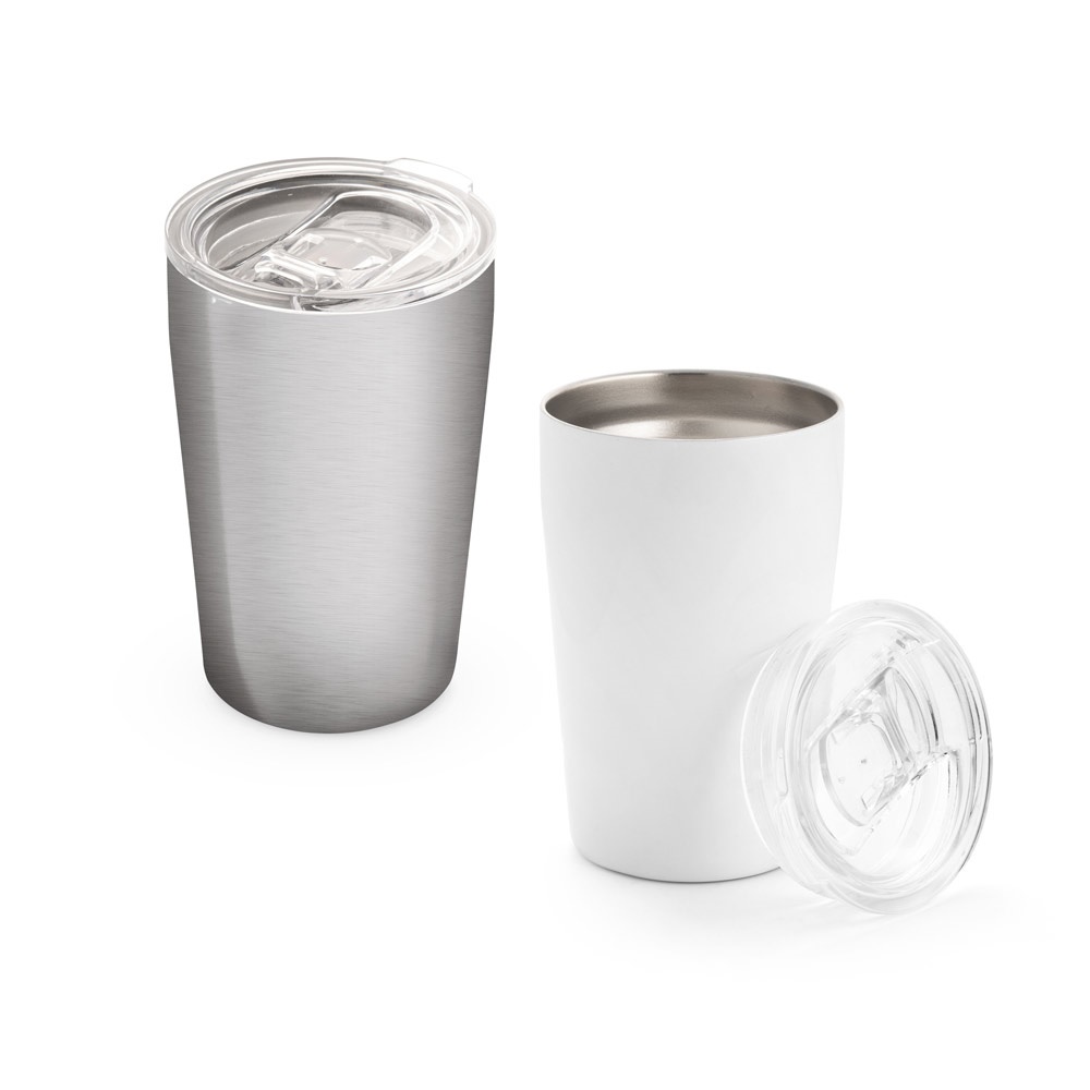 SLIDER. Dubbelwandige roestvrijstalen sublimatie reisbeker 380 ml - voor bedrijven en relatiegeschenken
