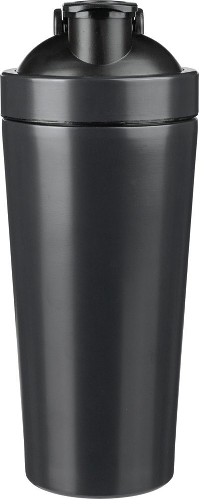 Gerecycled roestvrijstalen enkelwandige shaker (750 ml) Orla - met logo of onbedrukt bestellen - Zwart