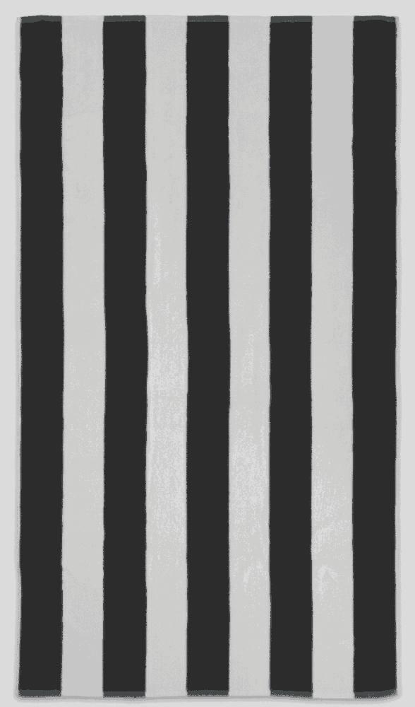 Sophie Muval strandhanddoek 180x100 cm, 450 gr/m² - bedrukt of onbedrukt verkrijgbaar - Zwart (Black) / Wit
